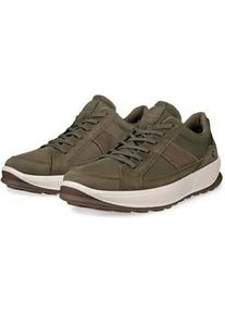 Sneaker Ecco "Byway", Herren, Gr. 42, khaki, Leder, Textil, Schuhe Sneaker, Halbschuh, Freizeitschuh, Schn&uuml;rschuh mit softem Schaftrand