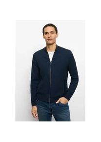 Sweatjacke OLYMP "OLYMP Casual Strick", Herren, Gr. L, marine, 55% Baumwolle, 45% Polyester, Sweatjacken Sweatjacke