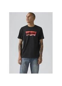 Levi's T-Shirt LEVI'S "Batwing Logo Tee", Damen, Gr. S, coastal filled bw 2 jet schwarz, Jersey, Obermaterial: 100% Baumwolle, normal normal, Rundhals, Shirts T-Shirt, mit Logo-Front-Print