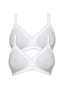 B&uuml;gelloser BH SuSa "2er Pack BH ohne B&uuml;gel Topsy", Damen, Gr. 95, Cup D, wei&szlig; (wei&szlig; wei&szlig;), Obermaterial: 40% Baumwolle CO. 30% Polyamid PA. 30% Elasthan EL., BHs