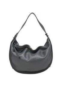 Marc O'Polo Umh&auml;ngetasche MARC O'POLO "im Slouchy-Shape mit festem Boden", Damen, Gr. B/H/T: 40cm x 25cm x 13cm, castlerock, Leder, unifarben, Taschen Umh&auml;ngetasche