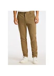 Stoffhose LINDBERGH "Stoffhose Slim Fit", Herren, Gr. S, beige (deep sand mix), Obermaterial: 75% Polyester, 22% Viskose, 3% Elasthan, slim fit, Hosen Stoffhose
