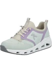 Slip-On Sneaker Rieker, Herren, Gr. 43, lindgr&uuml;n, lila, beige, Synthetik, Textil, unifarben mit Farbeins&auml;tzen, Schuhe, Schlupfschuh, Freizeitschuh, Schn&uuml;rschuh mit Gummizug