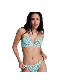 Bandeau-Bikini-Top Roxy "Wildside Paisley", Damen, Gr. L, Cup B, oil gr&uuml;n wildside paisley, Obermaterial: 85% Microfaser, 15% Elasthan;, Bikini-Oberteile