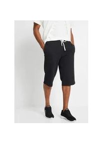 Sweatbermudas bonprix, Herren, Gr. 48/50, N-Gr, schwarz, Sweatware, Obermaterial: 60% Baumwolle, 40% Polyester, regular fit, Hosen, aus Baumwolle und Polyester, regular fit, casual Stil