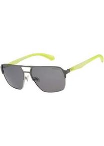 Sonnenbrille Superdry "Modell 995064", Herren, dunkles silber, neon gr&uuml;n, matt, Sonnenbrillen Sonnenbrille, Form Pilot, Logoschriftzug auf B&uuml;gel, Kombifassung