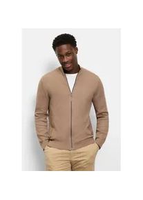 Sweatjacke OLYMP "OLYMP Casual Strick", Herren, Gr. XL, natur, 55% Baumwolle, 45% Polyester, Sweatjacken Sweatjacke