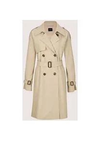 Madeleine Mode Trenchcoat MADELEINE "Trenchcoat Eleganter gef&uuml;tterter Zweireiher", Damen, Gr. 42, beige (cappuccino), Obermaterial: 80% Polyester PES. 20% Viskose CV., Modern, M&auml;ntel, Trench Longform