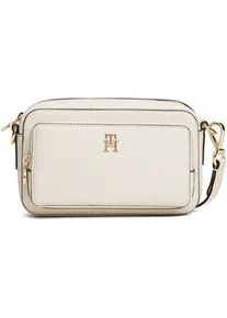Umh&auml;ngetasche Tommy Hilfiger "TH ICON CAMERA BAG", Damen, Gr. B/H/T: 20,5cm x 12cm x 5,5cm, creme, Lederimitat, Taschen Umh&auml;ngetasche, Damen Schultertasche, Minibag mit TH-Logoemblem