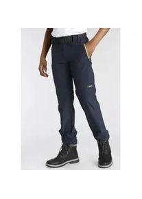 Zip-off-Hose CMP "KID ZIP-OFF-PANT", Kinder, Gr. 164, N-Gr, blau (b.blau, limeg), Obermaterial: 89% Polyester, 11% Elasthan, kontrastfarbene Details, unifarben, Hosen, Elastisch & Atmungsaktiv & Schnell trocknend & f&uuml;r Kinder