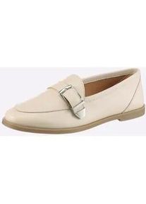 Slipper Heine, Damen, Gr. 39, creme, Glattleder, Leder, Rindsleder, Schuhe Slipper