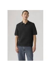 Levi's Polokragenpullover LEVI'S "LAGUNA SWEATER POLO", Herren, Gr. S, schwarz phantom, Strick, Obermaterial: 100% Baumwolle, regular fit normal, ohne Ausschnitt, Rippb&uuml;ndchen, Pullover, mit Strickmuster