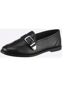 Slipper Heine, Damen, Gr. 38, schwarz, Glattleder, Leder, Rindsleder, Schuhe Slipper