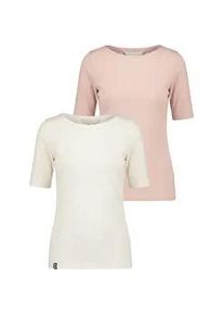 alife and kickin Rundhalsshirt ALIFE & KICKIN "Damen HildeAK A", Damen, Gr. XS, wei&szlig;, blossom, 100% Baumwolle (Bio), Shirts Rundhalsshirt