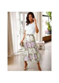 Bahnenrock Inspirationen, Damen, Gr. 20, pistazie, orchidee, bedruckt, 100% Polyester, bedruckt, gebl&uuml;mt, gemustert, mehrfarbig, lang, R&ouml;cke