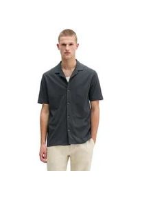 Marc O'Polo Poloshirt MARC O'POLO "aus Baumwoll-Leinen-Mix", Damen, Gr. XL, schwarz navy, Obermaterial: 80% Baumwolle, 20% Leinen, unifarben, regular fit, Shirts