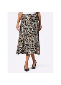 Schlupfrock Classic Basics, Damen, Gr. 46, elfenbein, schwarz, bedruckt, 95% Viskose, 5% Elasthan, bedruckt, gemustert, gepunktet, mehrfarbig, wadenlang, R&ouml;cke