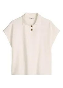 Marc O'Polo Poloshirt MARC O'POLO DENIM, Damen, Gr. XL, silky wei&szlig;, Jersey, Obermaterial: 100% Baumwolle, relaxed fit normal, Shirts, &auml;rmellos wide aus Organic Cotton