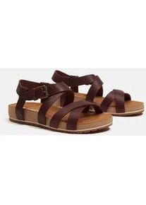 Sandale Timberland "MALIBU WAVES BACKSTRAP SANDAL", Damen, Gr. 41, bur f grain, Leder, Schuhe Sandale, aus Leder