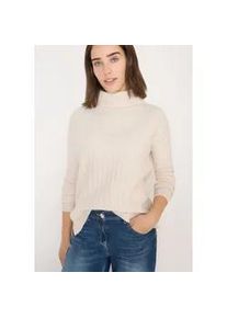 Rollkragenpullover Cecil, Damen, Gr. XS (36), light greige, Strick, Obermaterial: 44% Nylon, 28% Polyacryl, 24% Baumwolle, 4% Elasthan, unifarben, tailliert h&uuml;ftbedeckend, Rundhals, B&uuml;ndchen, Pullover Rollkragenpullover, mit Strick-Muster und Umlegekragen