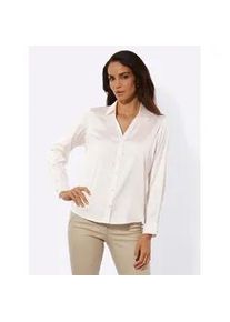 CR&Eacute;ATION L Satinbluse CREATION L, Damen, Gr. 52, ecru, 97% Polyester, 3% Elasthan, unifarben, V-Ausschnitt, Blusen