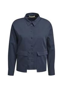 Smith & Soul Hemdbluse SMITH & SOUL, Damen, Gr. XXL, marine, Web, Obermaterial: 70% Baumwolle, 27% Polyester, 3% Elasthan, unifarben, regular fit h&uuml;ftlang, 2-Knopf-Manschette mit Schlitz, Blusen Hemdbluse, mit Pattentaschen vorn