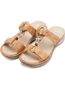 Pantolette Ara "HAWAII", Damen, Gr. 38, natur, Lederimitat, Schuhe Pantolette, Schlupfschuh, Komfortschuh mit Klettverschl&uuml;sse, G-Weite