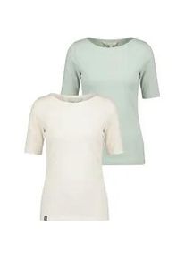 alife and kickin Rundhalsshirt ALIFE & KICKIN "Damen HildeAK A", Damen, Gr. M, wei&szlig;, fresh mint, 100% Baumwolle (Bio), Shirts Rundhalsshirt