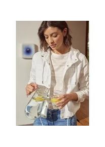 Jeansjacke Cecil, Damen, Gr. L (42), wei&szlig;, Stoff, 52% Lyocell, 48% Baumwolle, unifarben, comfort fit normal, ohne Ausschnitt, B&uuml;ndchen, Jacken Jeansjacke, in Denim-Optik