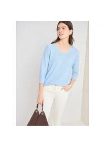 Strickpullover Cecil, Damen, Gr. M (40), light sky blau, Web, 60% Baumwolle, 40% Viskose, unifarben, comfort fit normal, V-Ausschnitt, Rippb&uuml;ndchen, Pullover Strickpullover, im soften Baumwoll-Mix