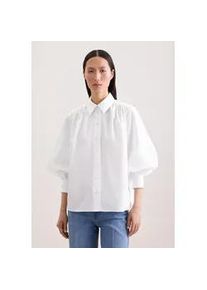 Hemdbluse Seidensticker, Damen, Gr. XL (42), wei&szlig;, 100% Baumwolle, unifarben, regular fit, ohne Ausschnitt, Blusen Hemdbluse, 1/1 Kragen Uni