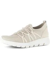 Slip-On Sneaker Gabor, Herren, Gr. 41, beige, Leder, Textil, Schuhe, Slipper, Freizeitschuh, Halbschuh mit elastischer Schn&uuml;rung