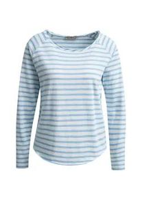 Smith & Soul Langarmshirt SMITH & SOUL, Damen, Gr. M, sanftes wei&szlig;, Single Jersey, Obermaterial: 100% Baumwolle, gestreift, regular fit normal, Rundhals, Raglan&auml;rmel abgesteppte Kante, Shirts Langarmshirt, mit Raglan&auml;rmeln, Rundhals