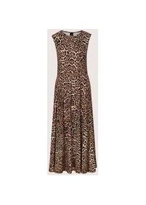 Madeleine Mode Midikleid MADELEINE "Maxikleid Sommerkleid mit Animalprint", Damen, Gr. 38, N-Gr, beige, schwarz, multicolor, Obermaterial: 95% Viskose CV. 5% Elasthan EL., Modern, figurumspielend, Kleider Midikleid, Taillennaht