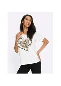 T-Shirt Classic Basics "Kurzarm-Shirt", Damen, Gr. 54, ecru, bronzefarben, 100% Baumwolle, bedruckt, gemustert, Rundhals, Shirts T-Shirt