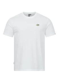 T-Shirt Ragwear "Samms D Gots YOUMODO", Damen, Gr. M (50), wei&szlig;, Material: 100% Baumwolle, Basic, relaxed fit h&uuml;ftlang, Rundhals, normaler Saum, Shirts T-Shirt, Kurz&auml;rmliges Shirt mit Fu&szlig;ball-Stickerei