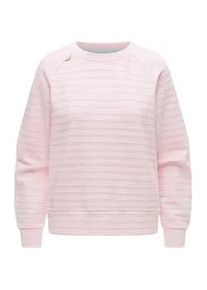Rundhalspullover Ragwear "Joann Crepe", Damen, Gr. M (38), rosa, Material: 65% Baumwolle, 27% Polyester, 6% Viskose, 2% Elasthan, l&auml;ssig geschnitten h&uuml;ftlang, Rundhals, &Auml;rmel ohne &Auml;rmelschlitz B&uuml;ndchen, Pullover Rundhalspullover, Leichter Pullover mit gestreifter Pr&auml;gung