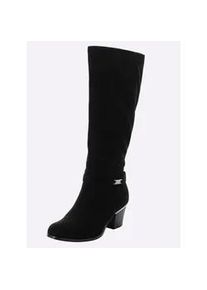 Weitschaftstiefel sheego, Damen, Gr. 43, XL-Schaft, schwarz, Lederimitat, Schuhe Weitschaftstiefel