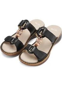 Pantolette Ara "HAWAII", Damen, Gr. 35, schwarz, Glattleder, unifarben, Schuhe Pantolette, Schlupfschuh, Komfortschuh mit Klettverschl&uuml;sse, G-Weite