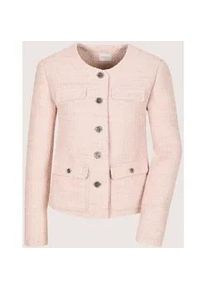 Madeleine Mode Jackenblazer MADELEINE "Blazer Boucl&eacute;-Blazer mit Glanzakzenten", Damen, Gr. 44, rosa (perlrosa), Obermaterial: 100% Polyester PES., Modern, gerade, Blazer, Boucl&eacute;
