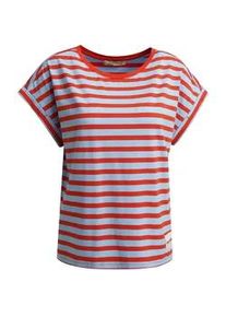 Smith & Soul T-Shirt SMITH & SOUL, Damen, Gr. L, sky, Single Jersey, Obermaterial: 46% Baumwolle, 46% Lyocell, 8% Elasthan, gestreift, h&uuml;ftbedeckend, Rundhals, mit Umschlag Umschlagsaum, Shirts T-Shirt, im Streifen-Design