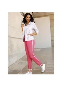 Schlupfhose Classic Basics, Damen, Gr. 28, Kurzgr&ouml;&szlig;en, pink, gemustert, 78% Polyester, 14% Viskose, 8% Elasthan, gemustert, Hosen Schlupfhose