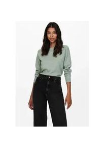 Rundhalspullover Only "ONLRICA LIFE L/S PULLOVER KNT NOOS", Damen, Gr. S, gr&uuml;n (chinois gr&uuml;n melange), Strick, Obermaterial: 93% Polyester, 4% Nylon, 3% Elasthan, meliert, regular fit normal, Rundhals, Rippstrickb&uuml;ndchen, Pullover Rundhalspullover, Materialmix, regular fit