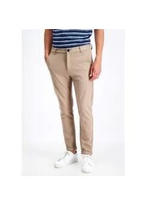 Stoffhose LINDBERGH "Stoffhose Slim Fit", Herren, Gr. M, beige (sand mix), Obermaterial: 75% Polyester, 22% Viskose, 3% Elasthan, slim fit, Hosen Stoffhose