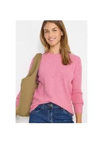 Strickpullover Cecil, Damen, Gr. XL (44), schwarz blossom melange, Strick, Obermaterial: 37% Baumwolle, 34% Polyacryl, 26% Polyester, 3% Elasthan, unifarben, normal h&uuml;ftbedeckend, Rundhals, Pullover Strickpullover, mit Strukturdetails