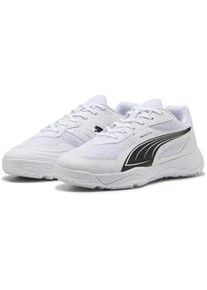 Sneaker Puma "Solarflash III Hallensportschuhe Jugendliche", Kinder, Gr. 31, wei&szlig; schwarz, Obermaterial: Textil, Synthetik; Futter: Textil; Innensohle: Textil; Laufsohle: Gummi, Schuhe Sneaker