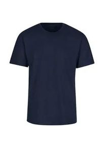 T-Shirt TRIGEMA "TRIGEMA T Shirt aus Biobaumwolle", Damen, Gr. XXL, navy, Single Jersey, 100% Baumwolle (Bio-Baumwolle kbA), Basic, lang, Rundhals, Shirts T-Shirt