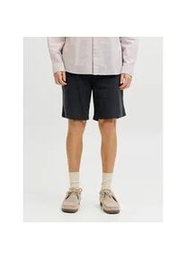 Jack & Jones Jogginghose JACK & JONES "JPSTJAIDEN BREEZE JOGGER SHORT", Herren, Gr. XL, N-Gr, schwarz detail:solid, Web, Obermaterial: 81% Baumwolle, 15% Leinen, 4% Elasthan, unifarben, regular fit kniefrei, Hosen Jogginghose