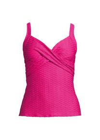 LANDS' END Jacquard Wickel-Tankinitop mit V-Ausschnitt, Damen,  Pink, Nylon-Mischung, by Lands' End