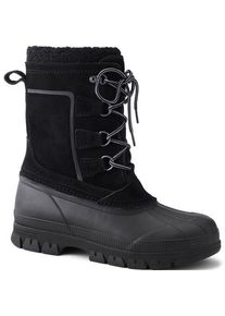 LANDS' END Isolierte Expeditions-Schneestiefel, Herren,  Schwarz, Polyester/Gummi/Rauleder, by Lands' End